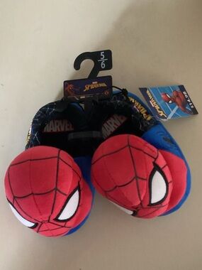 Marvel Spider-Man Plush Baby Slippers - Red, Blue & Black
